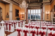 Burgundy organza sash